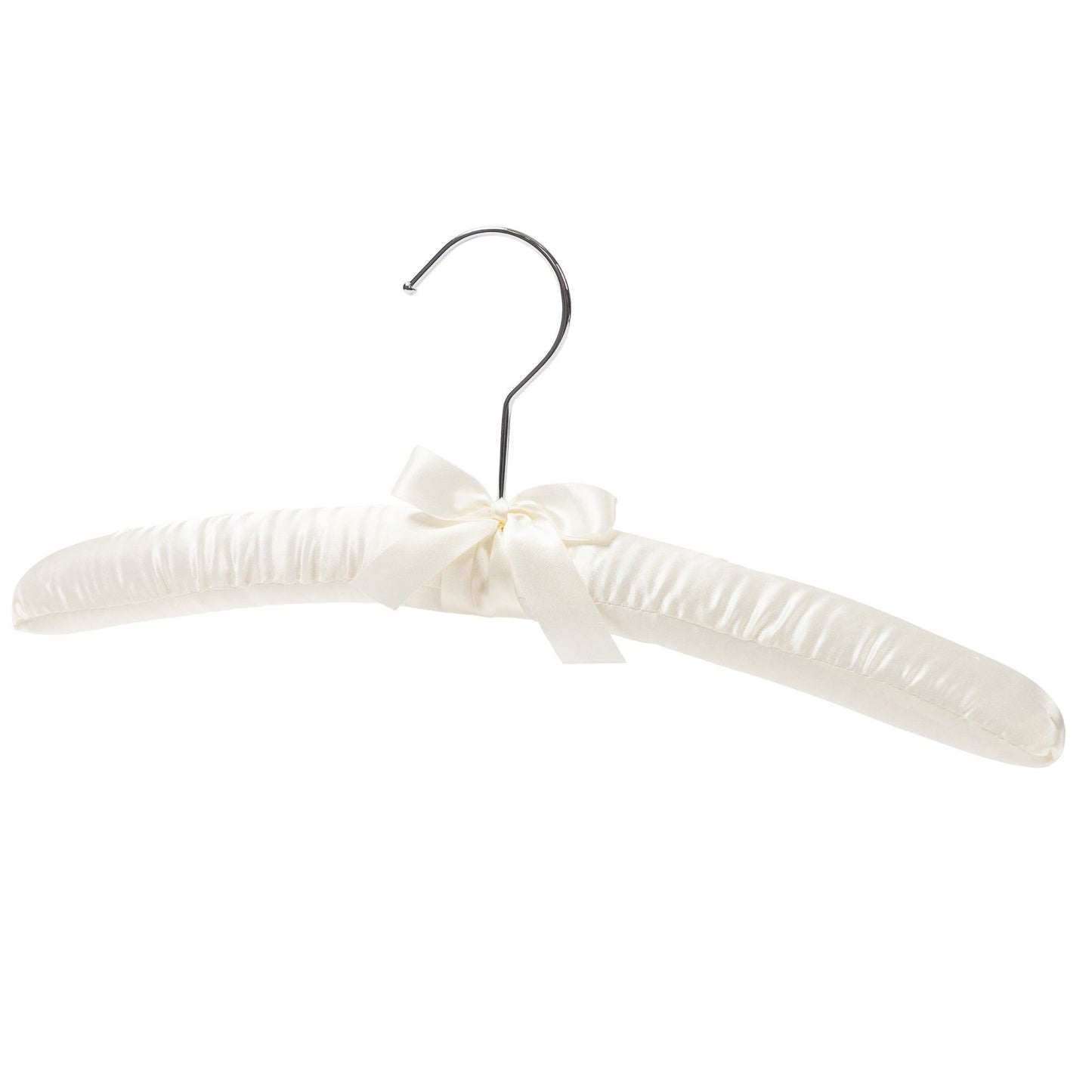 Padded Coat Hangers With Chrome Hook - Ivory - 38cm X 45mm Thick (Sold in Bundles of 20/50) - Hangersforless