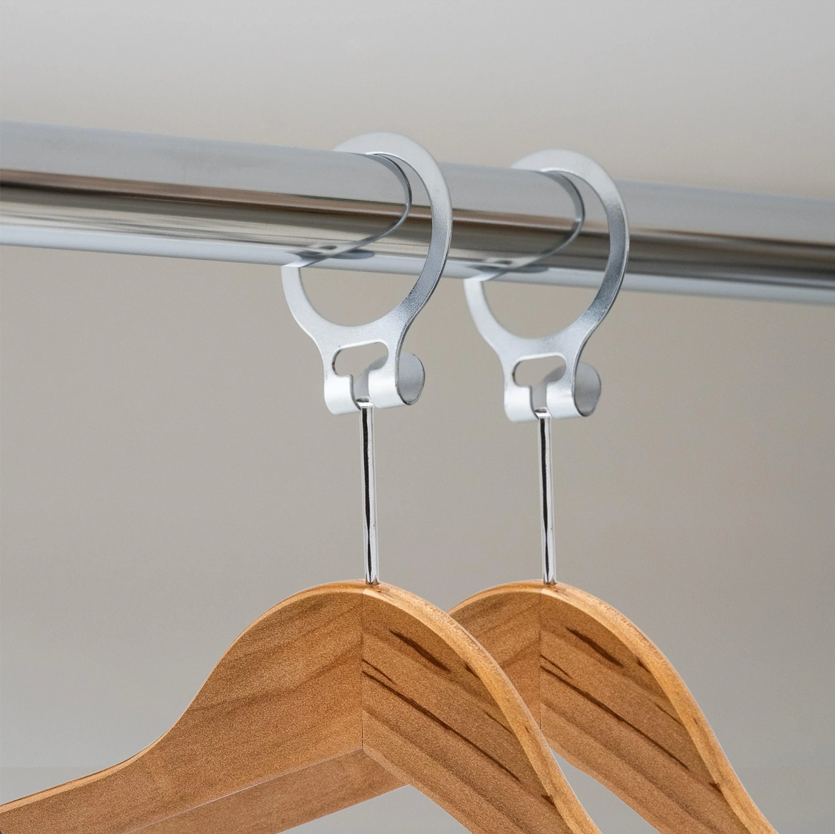 Natural Wooden Anti-Theft Coat Hanger with Bar (WITHOUT HOOK) - 44.5cm X 12mm thick (Sold in 25/50/100) - Hangersforless