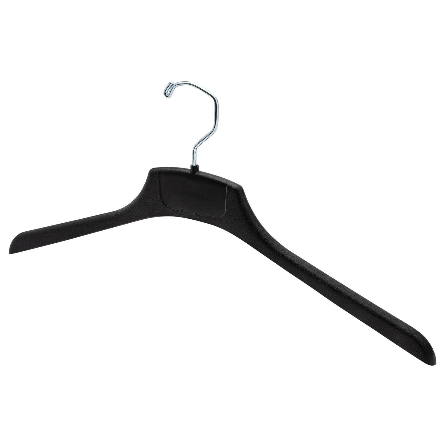 Extra Large Black Plastic Coat Hanger - 45cm X 1.4mm Thick - (Sold in Bundles of 25/50/100) - Hangersforless