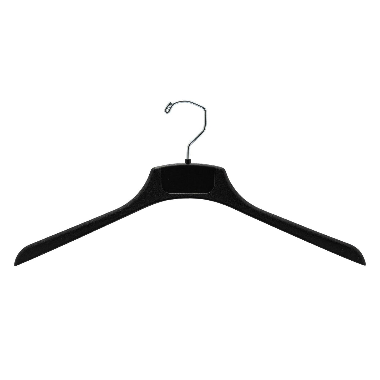 Extra Large Black Plastic Coat Hanger - 45cm X 1.4mm Thick - (Sold in Bundles of 25/50/100) - Hangersforless