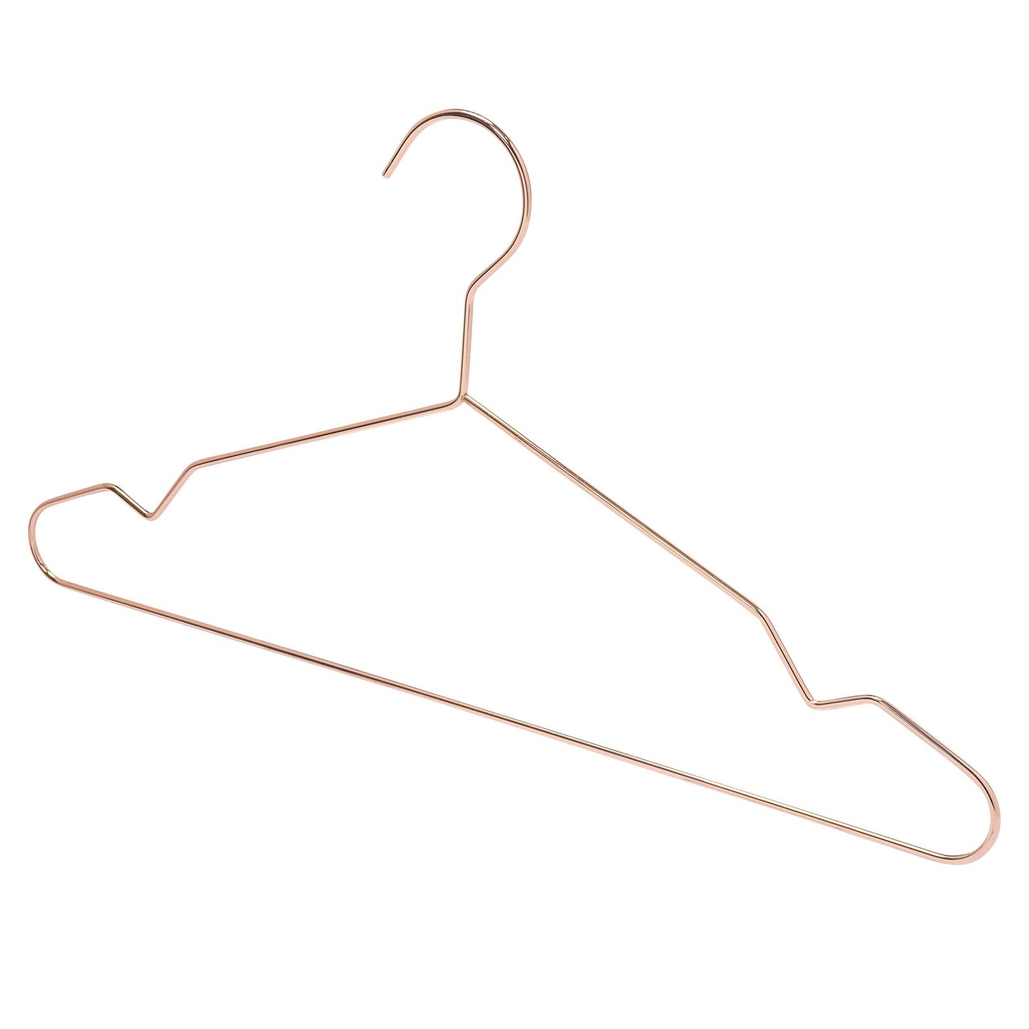 Rose Gold Metal Coat Hanger - 43CM X 3.5mm Thick - With Notches (Sold in Bundles of 25/50/100) - Hangersforless