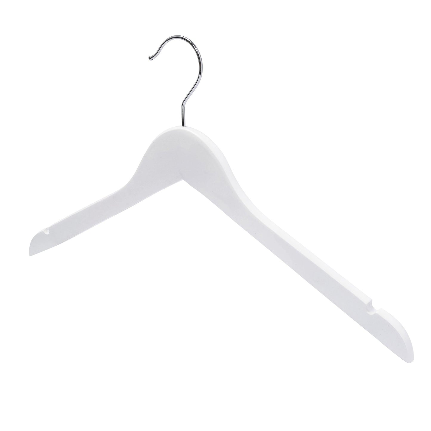 White Wood Skirt Hanger - 43cm X 12mm Thick (Sold in 25/50/100) - Hangersforless