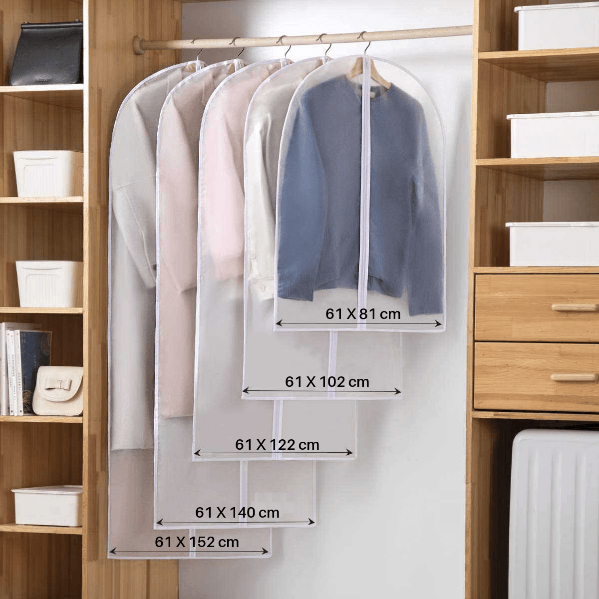 Semi-Clear Garment Bags 61cm X 81cm Sold in 5/10/25 - Hangersforless