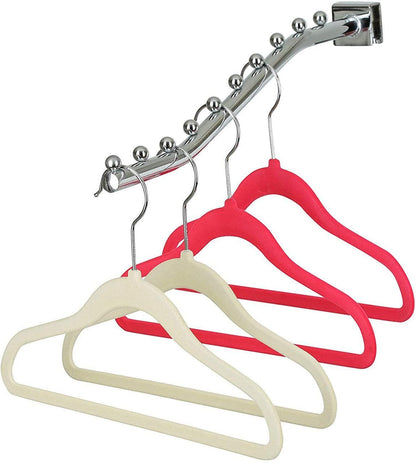 Baby Size Ivory Velvet Coat Hangers - 30cm - With Chrome Hook  (Sold in Bundles of 20/50/100) - Hangersforless