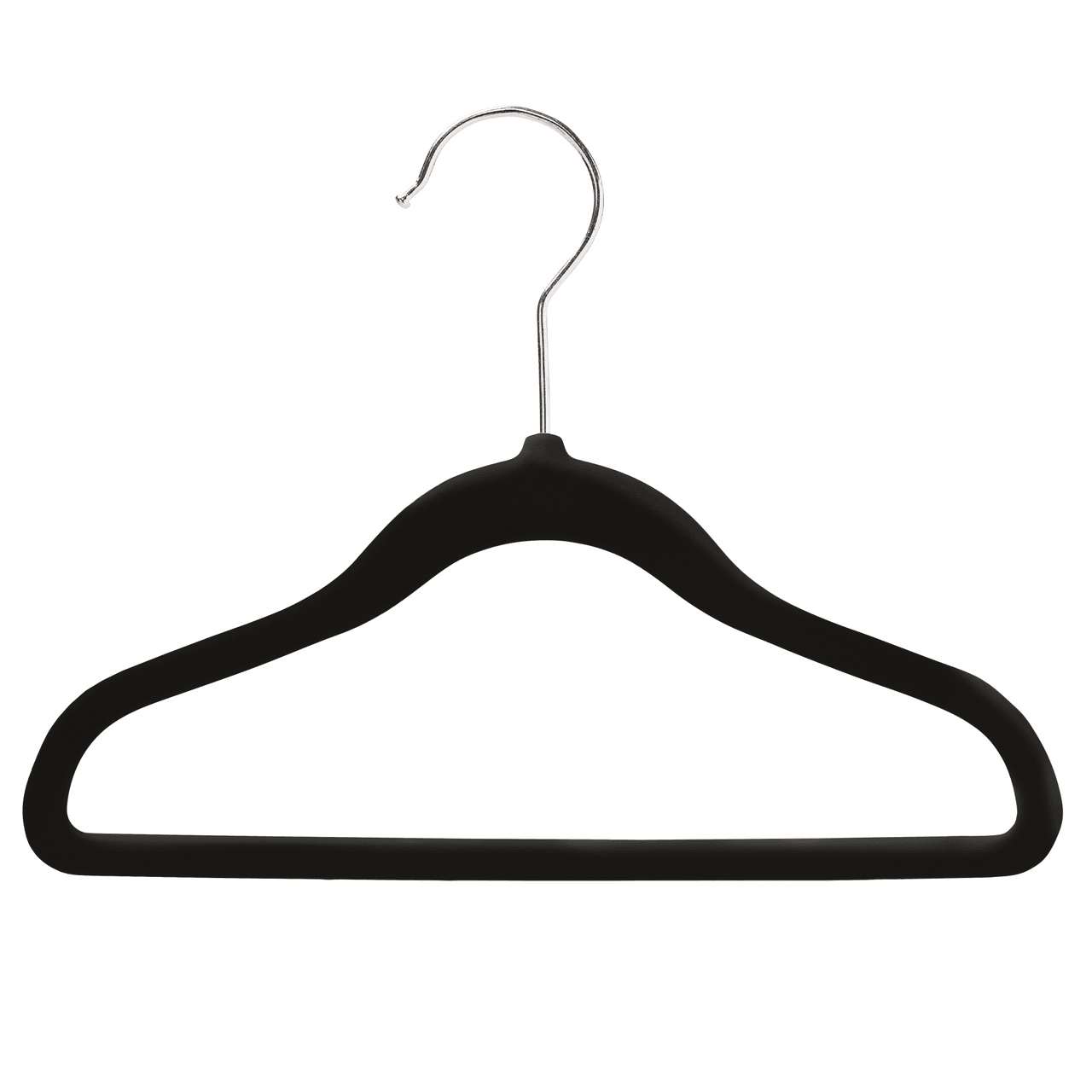 Baby Size Black Velvet Coat Hangers - 30cm - With Chrome Hook (Sold in Bundles of 20/50/100) - Hangersforless