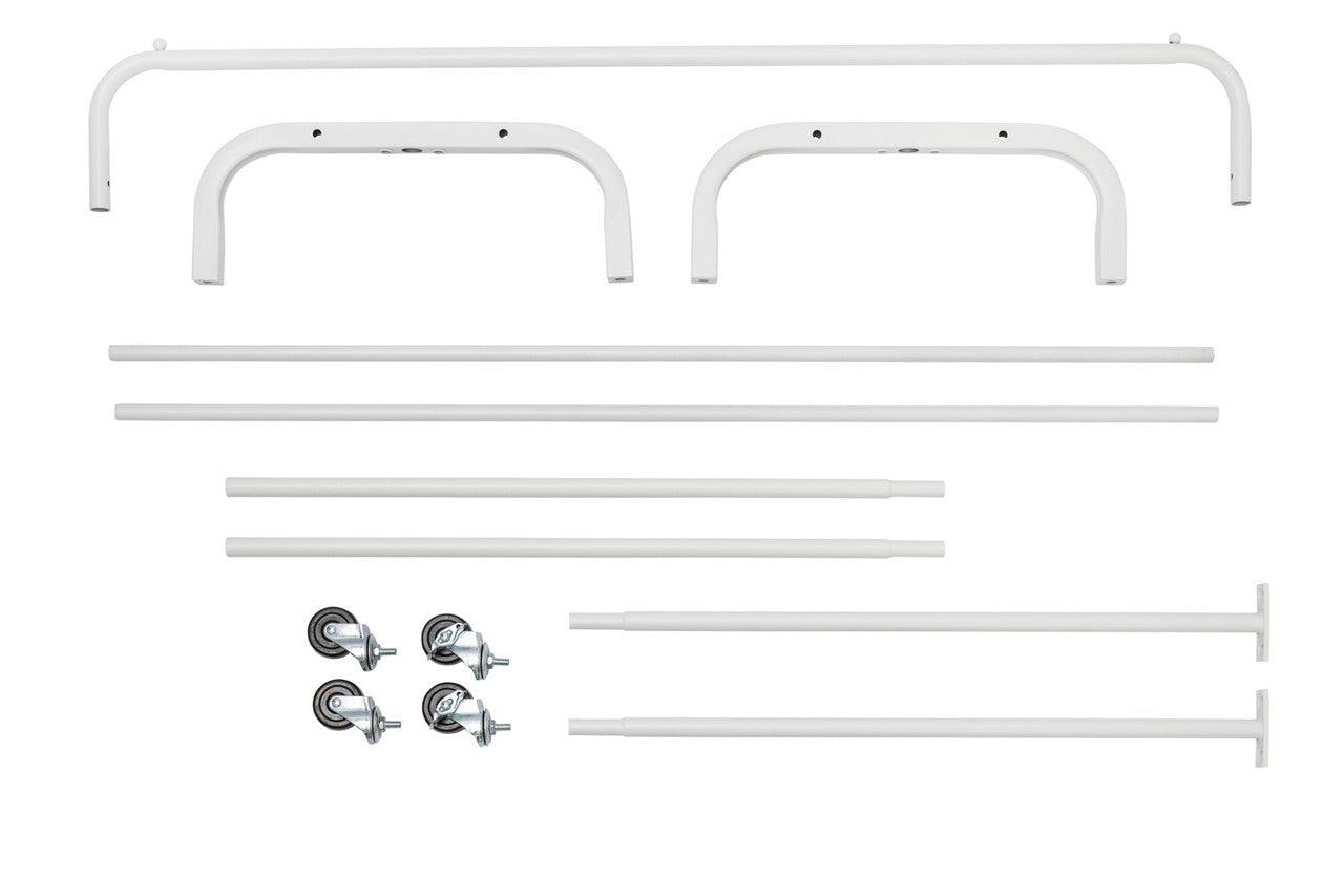 Clothes Rack with Extra Thick Tube - White - 50kgs Weight Capacity - Durable Wheels Sold in 1/3/5 - Hangersforless
