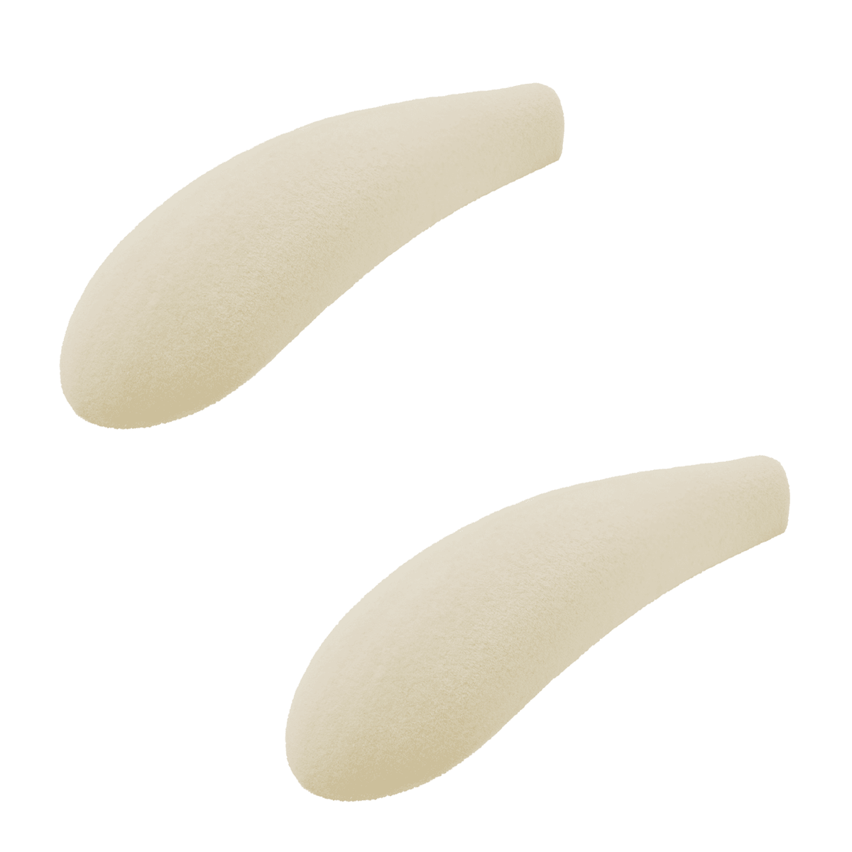 Pair of beige foam shoulder pads for clothing garment support and shape enhancement