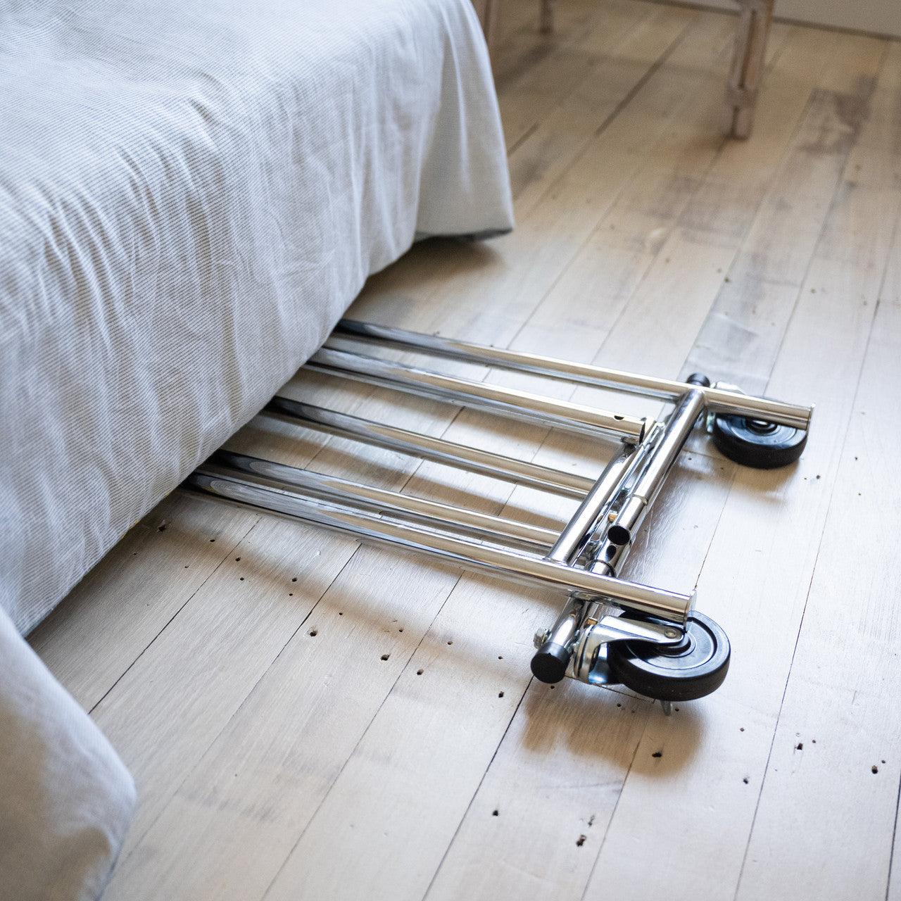 Metal Clothes Rack -100kgs Weight Capacity - W/ Four Large Rubber Casters - Hangersforless