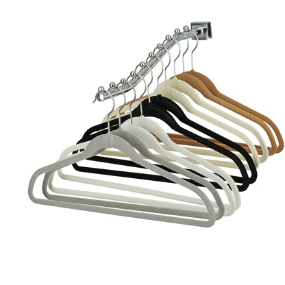 White Velvet Coat Hangers - 43cm - With Rose Gold Hook  (Sold in Bundles of 20/50/100)
