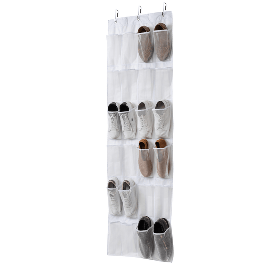 24-Mesh Pocket Over-the-Door Hanging Large-Size Organiser - White - Hangersforless
