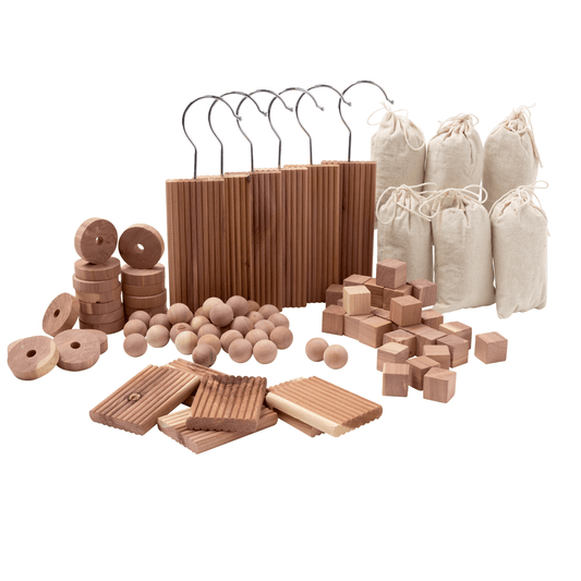 Cedar Accessories Value Pack- 100% Natural Aromatic Red Cedar -  Set of 98/196/294 items