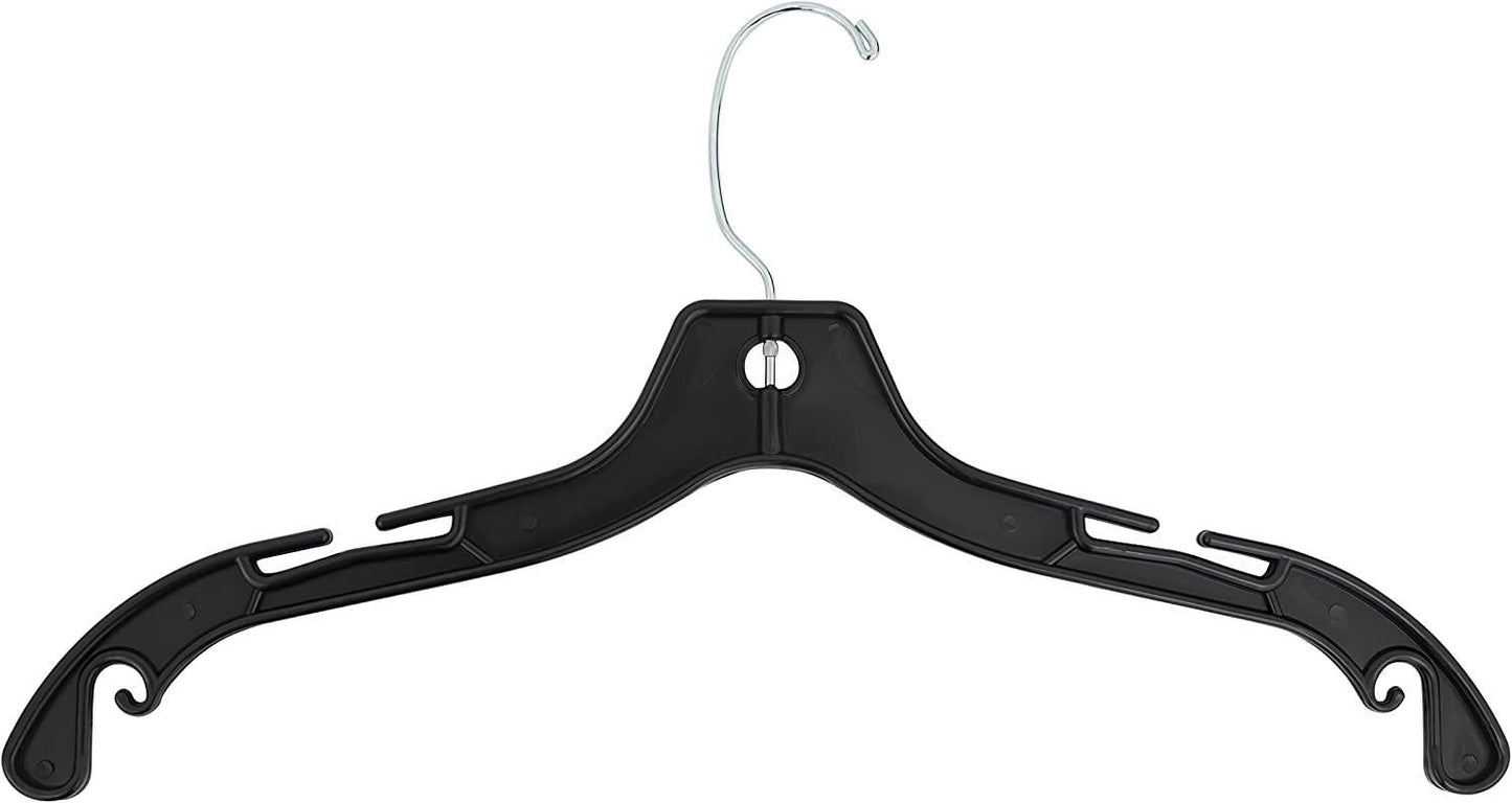 Black Plastic Clothes Hanger - 43cm - (Sold in Bundles of 25/50/100) - Hangersforless