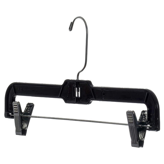 Black Plastic Pant Hanger - 35.5cm - With Clips (Sold in Bundles of 25/50/100) - Hangersforless