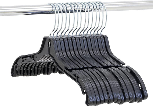 Black Plastic Clothes Hanger - 43cm - (Sold in Bundles of 25/50/100) - Hangersforless