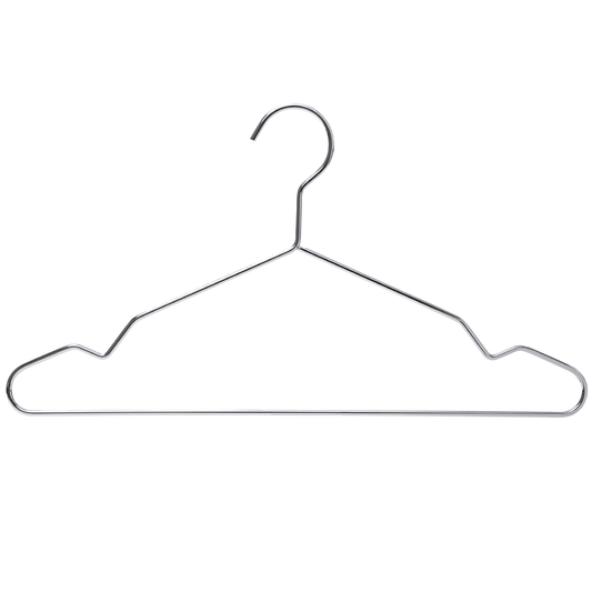 Heavy Duty Metal Suit Hanger - 43CM X 4.5mm Thick -  With Notches (Sold in 25/50/100)