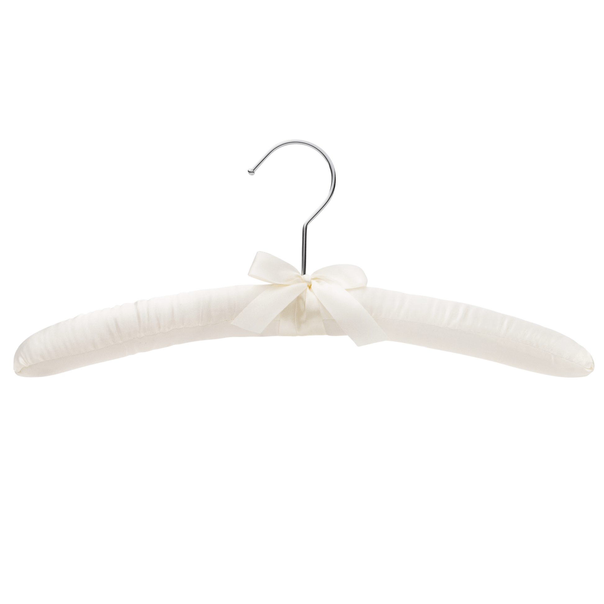 Padded Coat Hangers With Chrome Hook - Ivory - 38cm X 45mm Thick (Sold in Bundles of 20/50) - Hangersforless