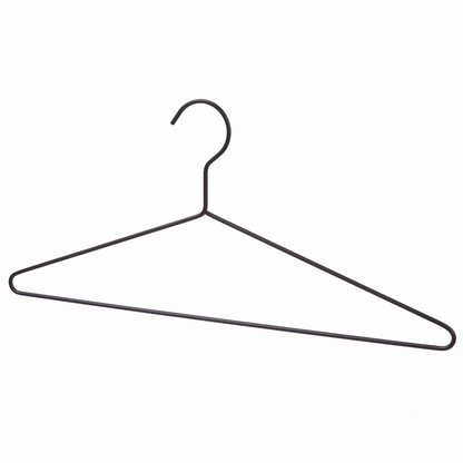 Matte Black Metal Coat Hanger - 43CM X 3.5mm Thick - With Notches (Sold in Bundles of 25/50/100)