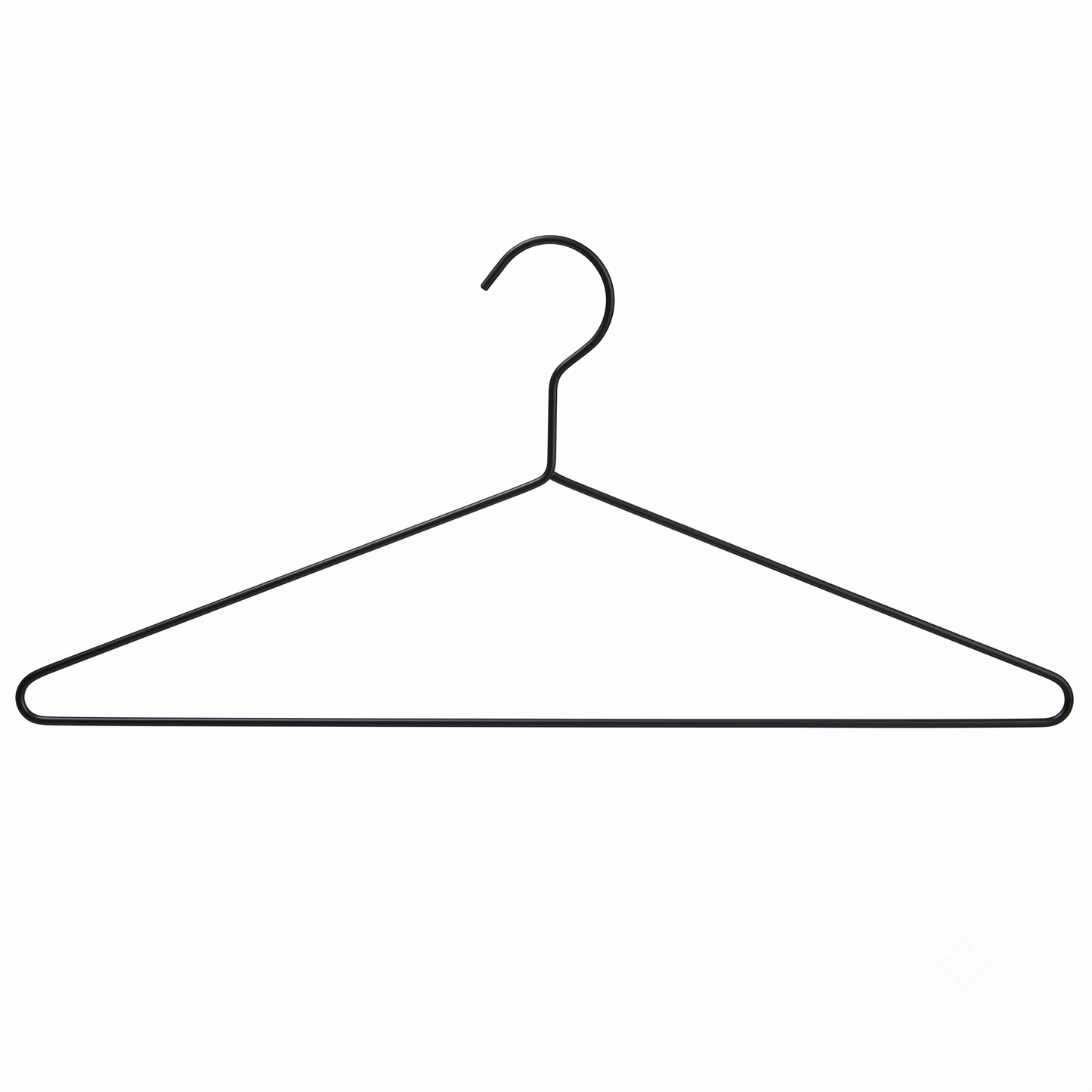 Matte Black Metal Coat Hanger - 43CM X 3.5mm Thick - With Notches (Sold in Bundles of 25/50/100)