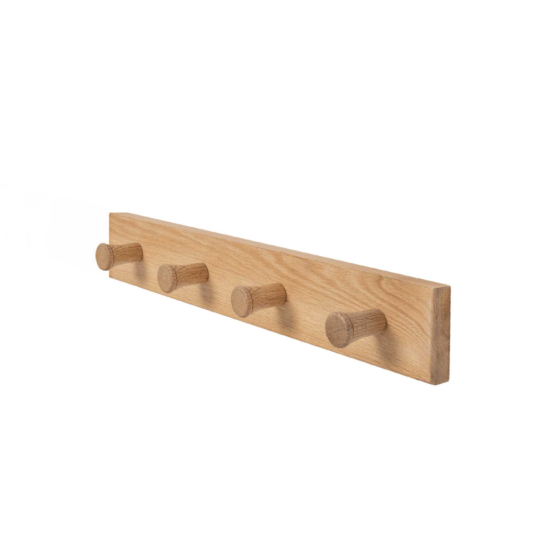 Wall Mounted Coat Hanger -Solid Oak - (4 Extra Thick Non Slip Pegs 108cm Long X 8.5cm Wide) - Hangersforless
