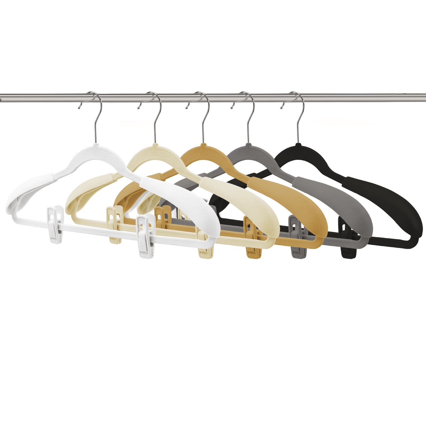 White Velvet Shoulder Pads (Velvet Hangers are not Included) 4.5cm Wide (Sold in 8/16/24) - Hangersforless