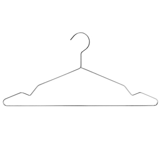 Metal Coat Hanger With Bar & Notches - 43CM X 3.5mm Thick - (Sold in Bundles of 25/50/100) - Hangersforless