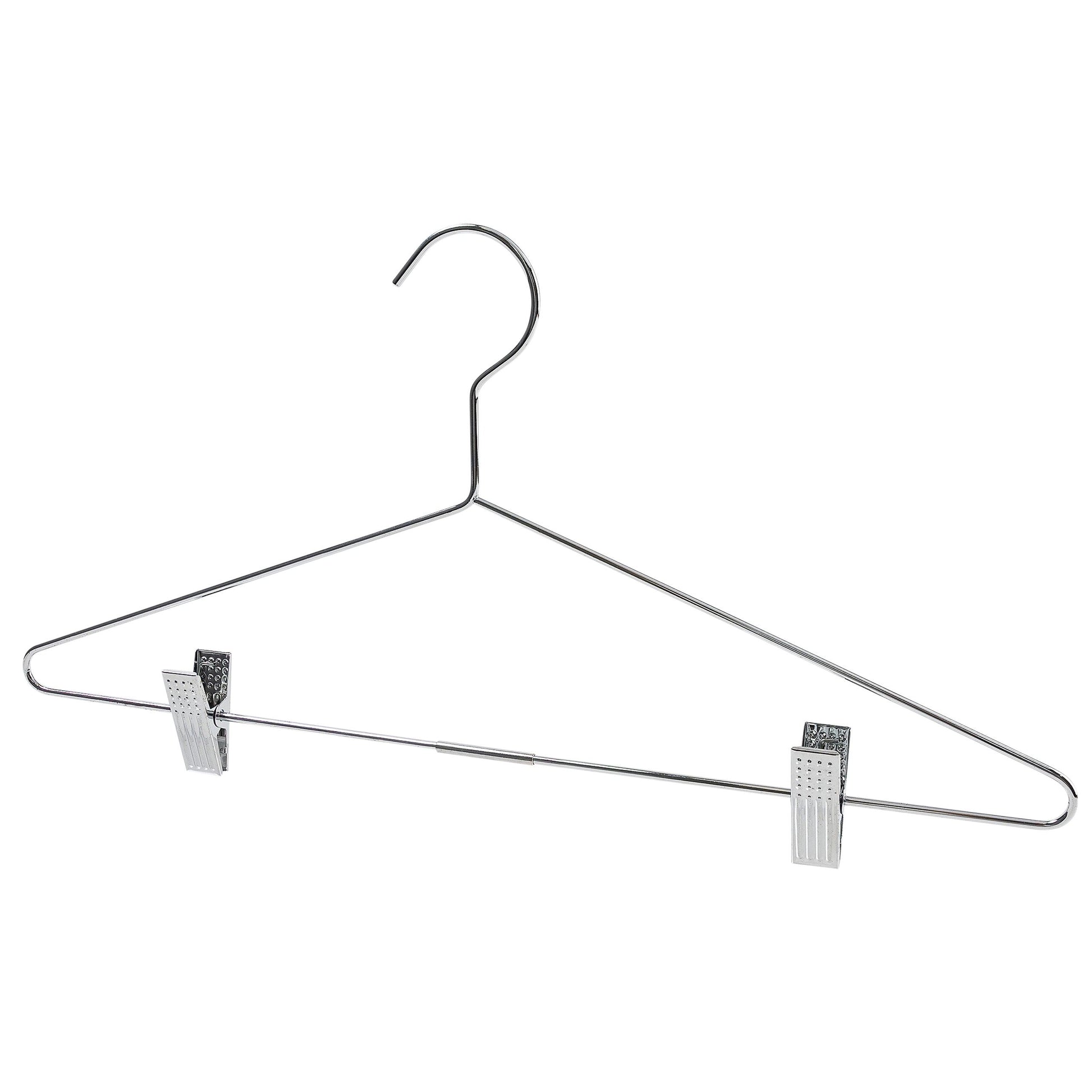 Metal Clothes Hanger With Clips - 43CM X 3.5mm Thick - (Sold in Bundles of 25/50/100) - Hangersforless