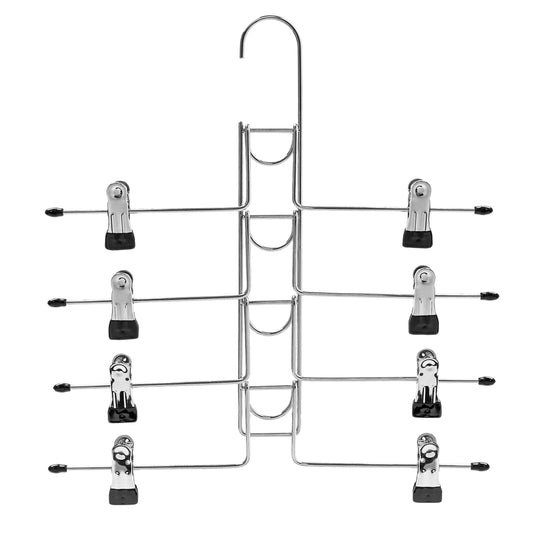 Detachable Anti Slip Multi Layers Metal Pant Hangers - 35cm - with Clips Sold in 1/3/5 - Hangersforless