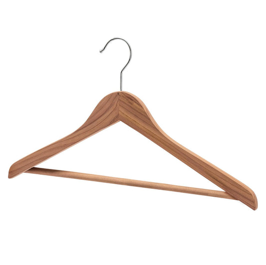 Premium Red Cedar Coat Hanger With Bar - 43cm X 12mm Thick (Sold in Bundles of 10/20/50) - Hangersforless