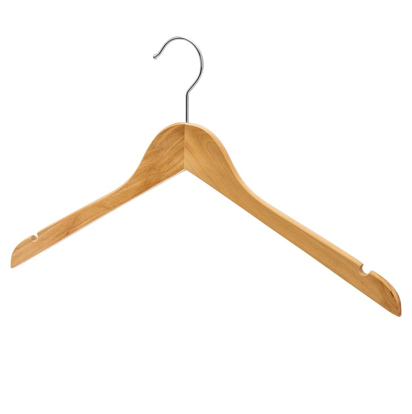 Natural Wood Skirt Hangers - 43cm X 12mm Thick (Sold in 25/50/100) - Hangersforless