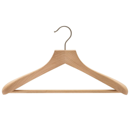 Premium European Beech Wood Suit Hanger 50mm Thick Shoulders (Without Lacquer) - Sold In 2/6/10 - Hangersforless