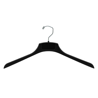 Extra Large Black Plastic Coat Hanger - 45cm X 1.4mm Thick - (Sold in Bundles of 25/50/100) - Hangersforless