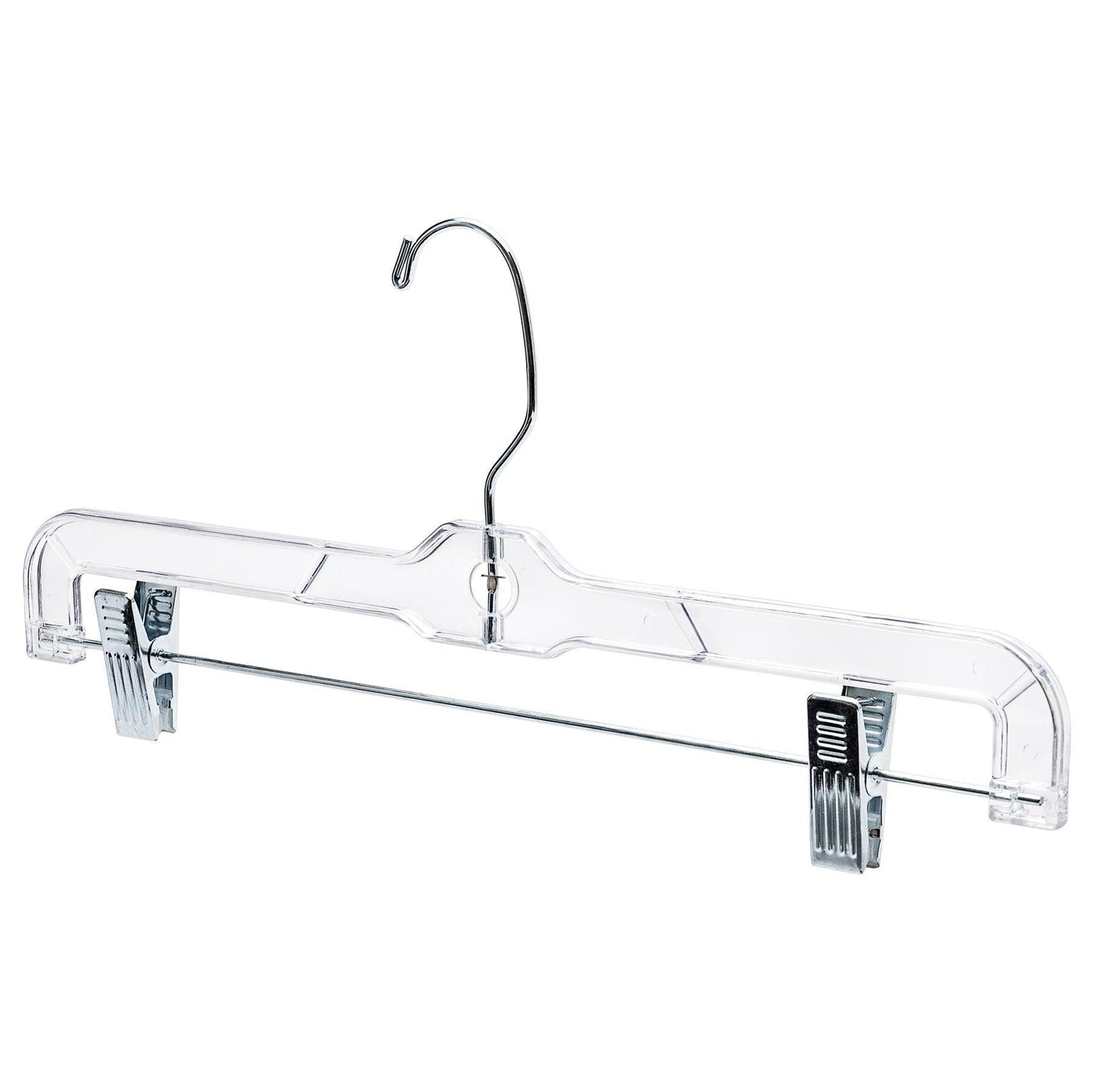 Clear Plastic Pant Hanger - 35.5cm - With Clips (Sold in Bundles of 25/50/100) - Hangersforless