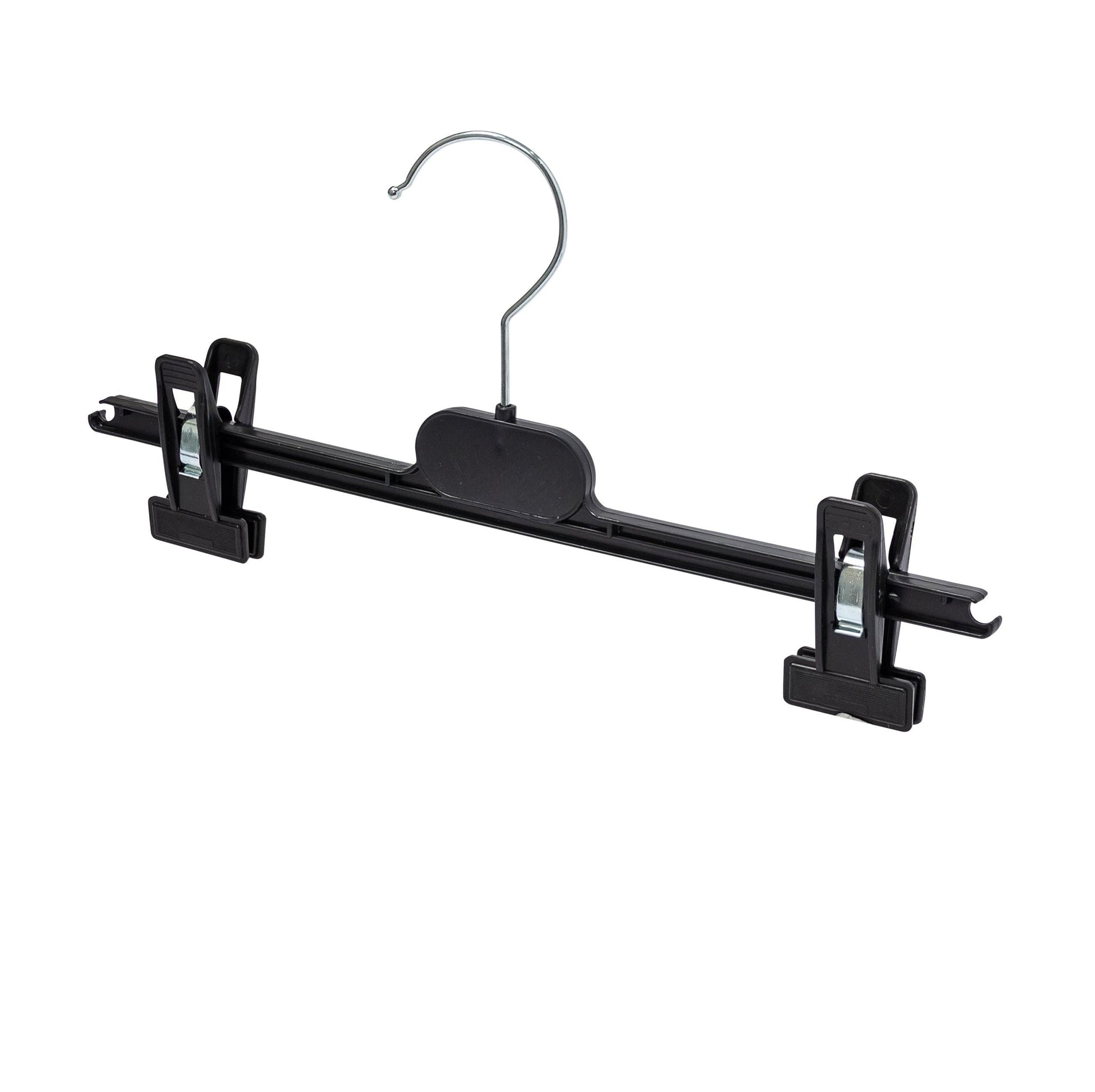 Plastic Gripper Coat/Pant Hanger With Clips- 31cm - w/ Swivel Hook (Sold in Bundles of 25/50/100) - Hangersforless