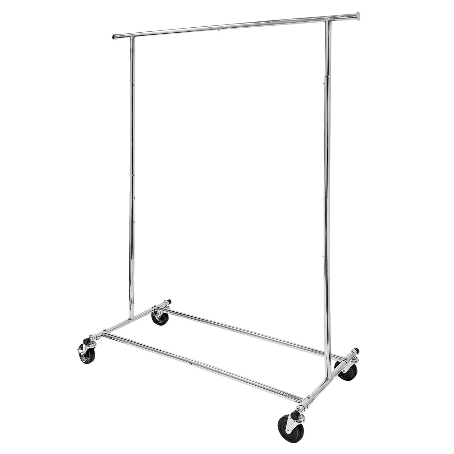 Heavy Duty Metal Clothes Rack -150kgs Weight Capacity - Four Large Rubber Casters - Hangersforless