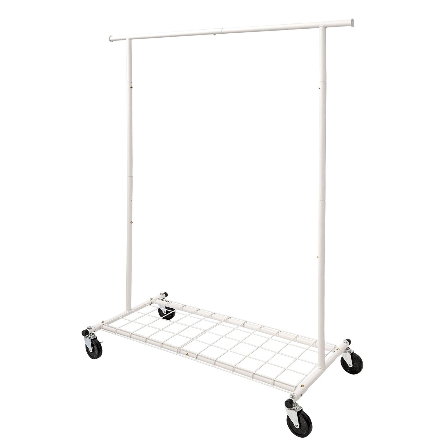 Standard Matte White Metal Clothes Rack With Removable Bottom Panel ...