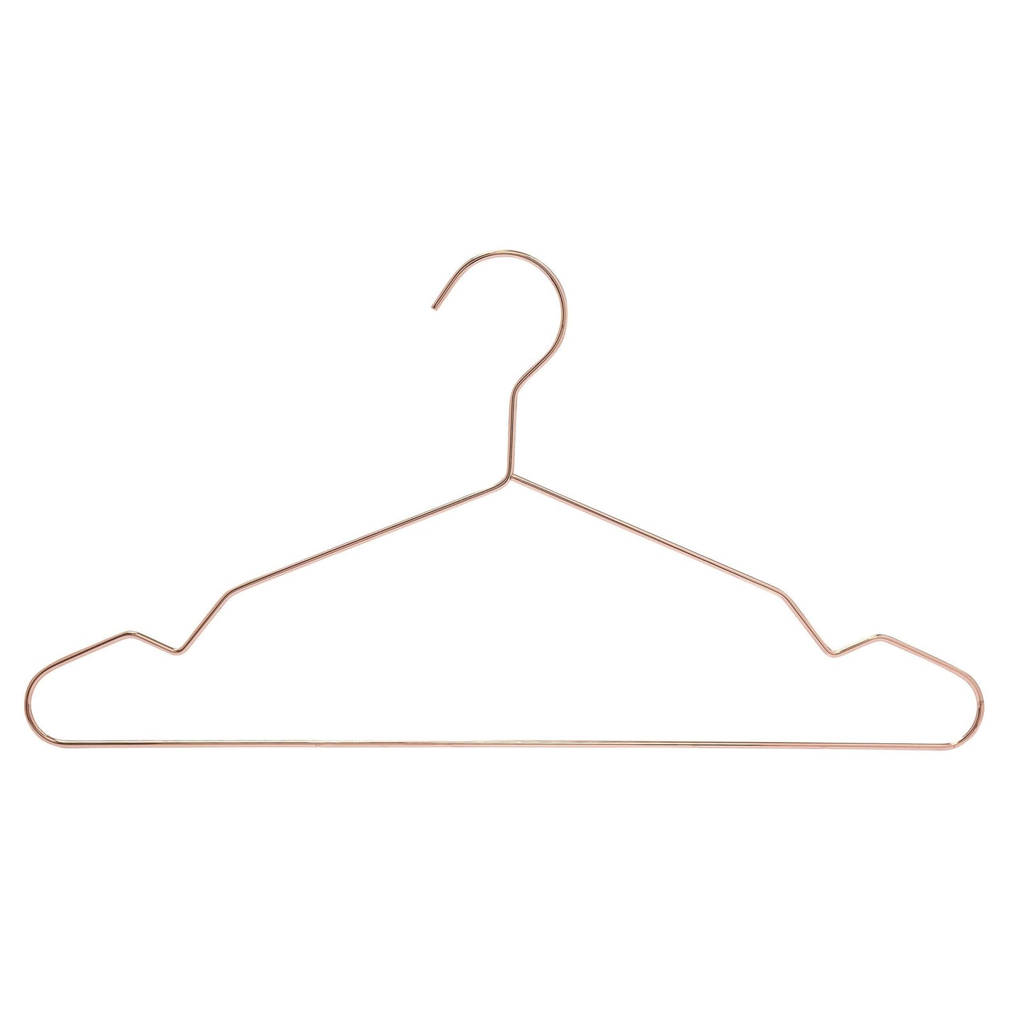 Rose Gold Metal Coat Hanger - 43CM X 3.5mm Thick - With Notches (Sold in Bundles of 25/50/100) - Hangersforless