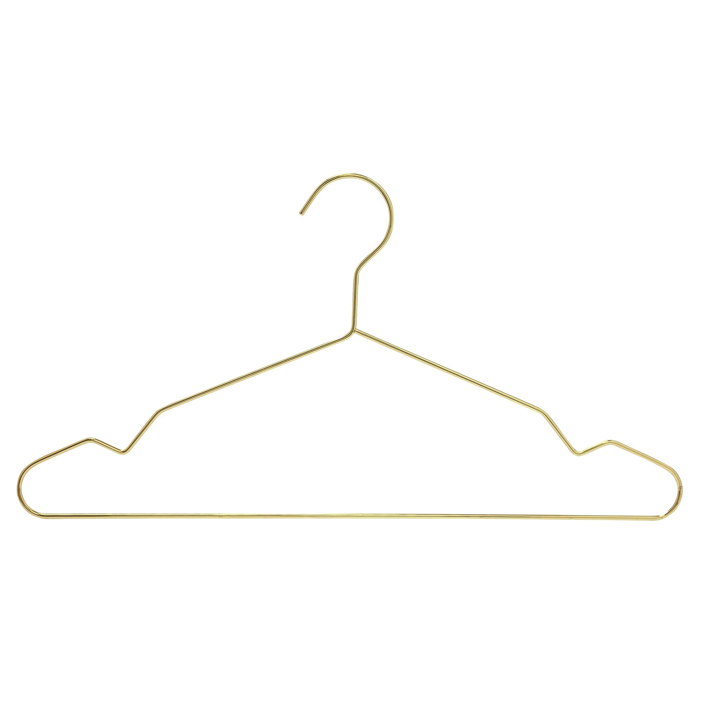 Gold Colour Metal Coat Hanger - 43CM X 3.5mm Thick - With Notches (Sold in Bundles of 25/50/100) - Hangersforless