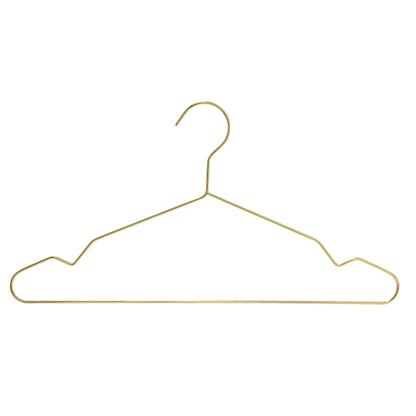 Gold Colour Metal Coat Hanger - 43CM X 3.5mm Thick - With Notches (Sold in Bundles of 25/50/100) - Hangersforless