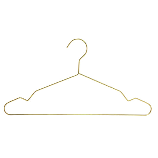 Gold Colour Metal Coat Hanger - 43CM X 3.5mm Thick - With Notches (Sold in Bundles of 25/50/100)