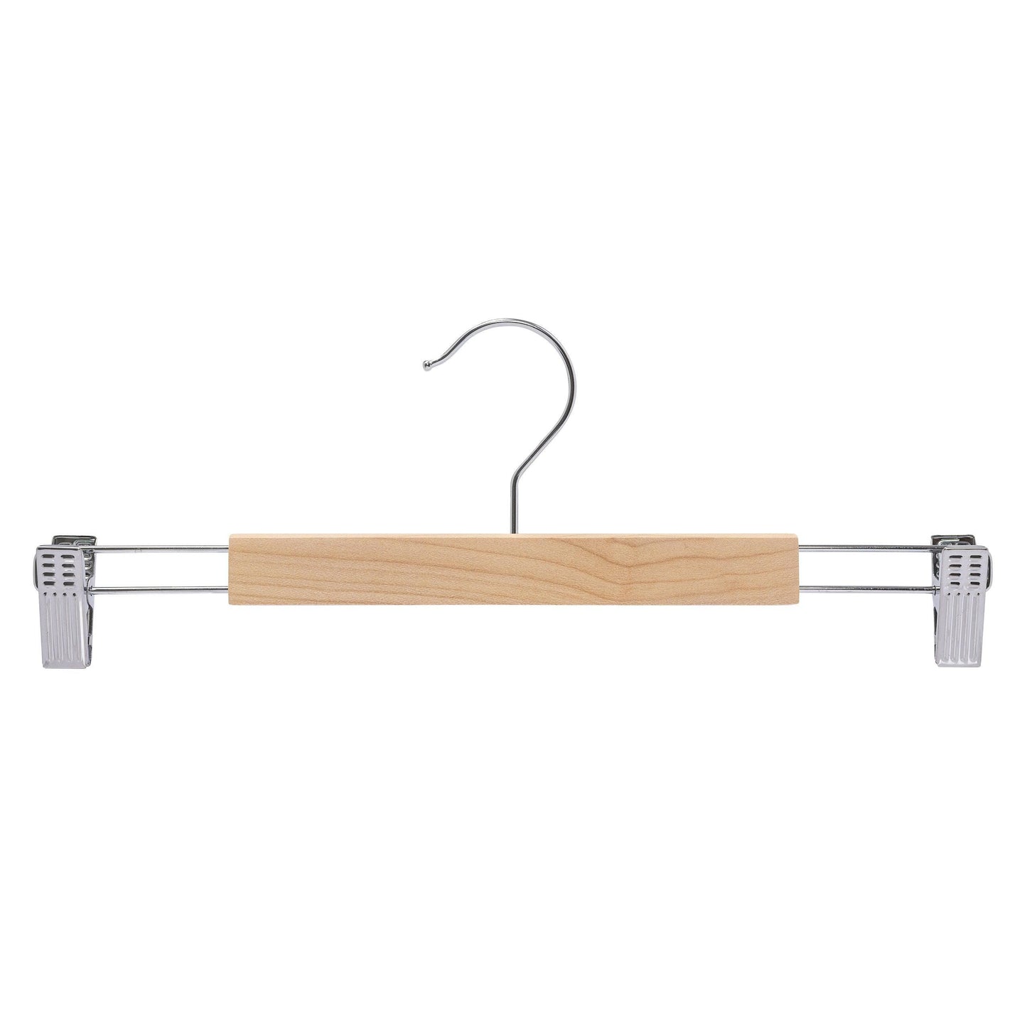 Premium Raw Wood Pant Hanger with NO Varnish With Clips - Fine Polished Surface - 35cm X 12mm Thick Sold in Bundle of 20/50/100 - Hangersforless