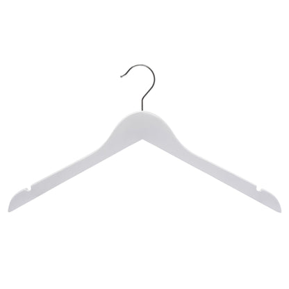 White Wood Skirt Hanger - 43cm X 12mm Thick (Sold in 25/50/100) - Hangersforless