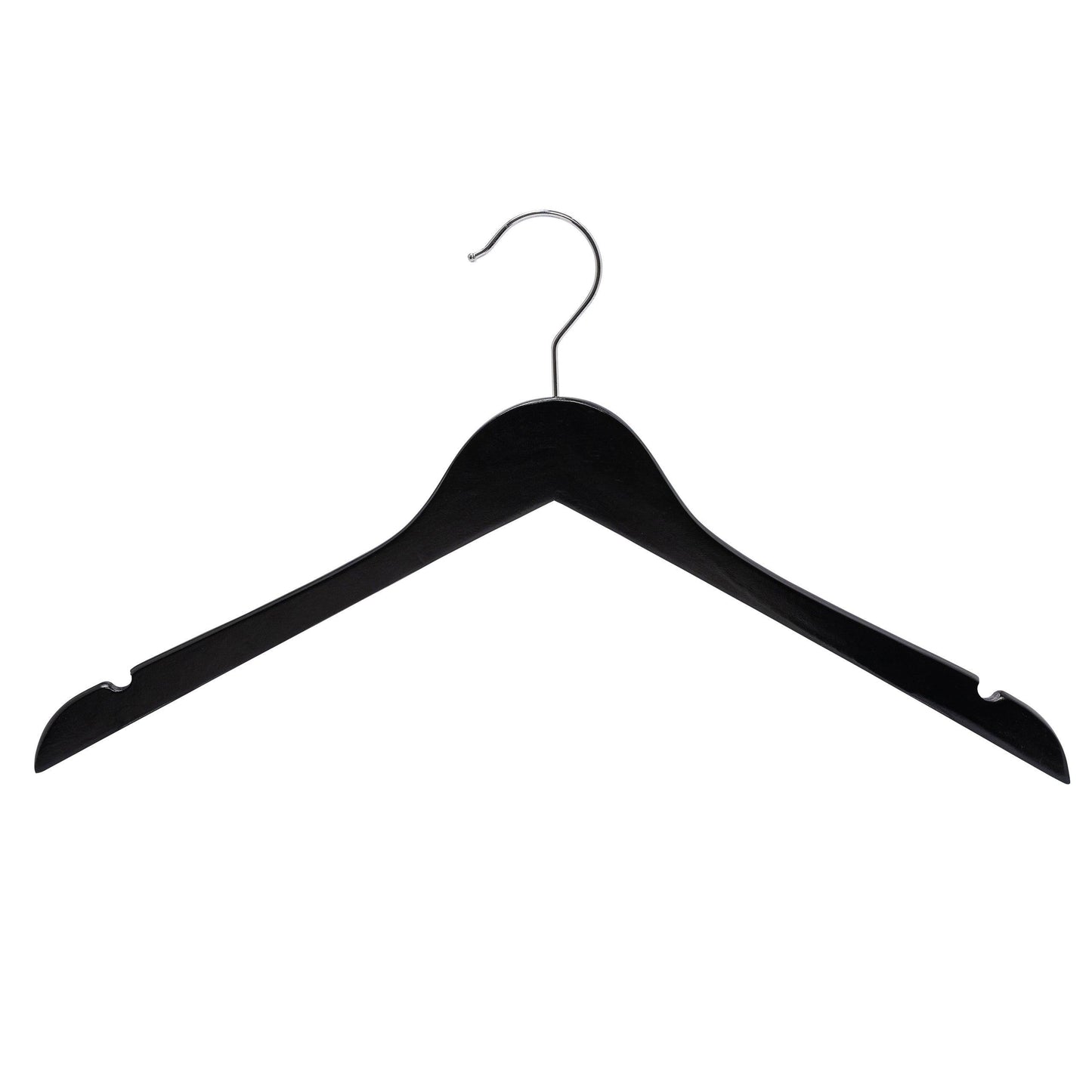 Black Wood Skirt Hanger - 43cm X 12mm Thick (Sold in 25/50/100) - Hangersforless