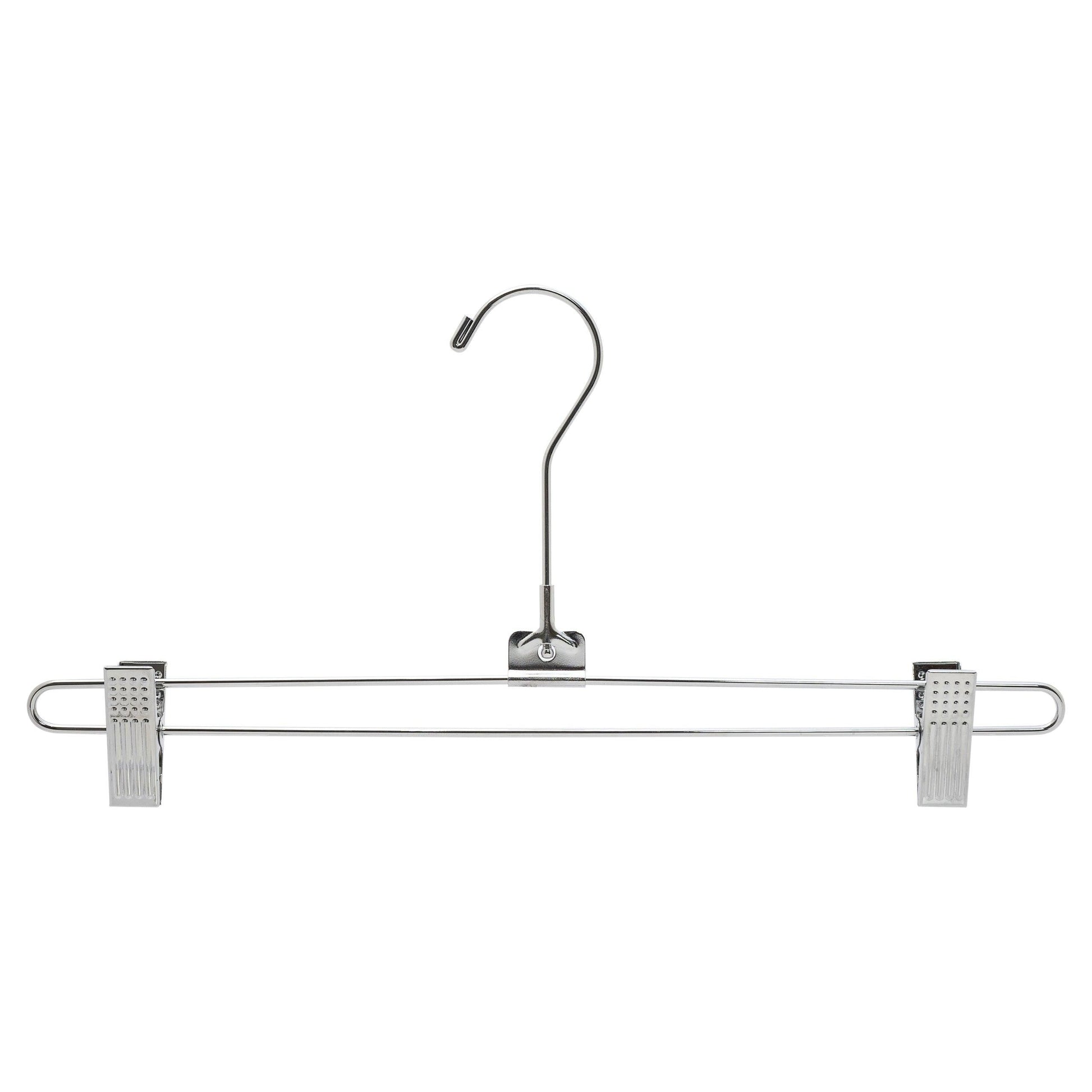 Metal Pant/Skirt Hanger With Clips - 35.5cm X 3.5mm Thick  - (Sold in Bundles of 25/50/100) - Hangersforless