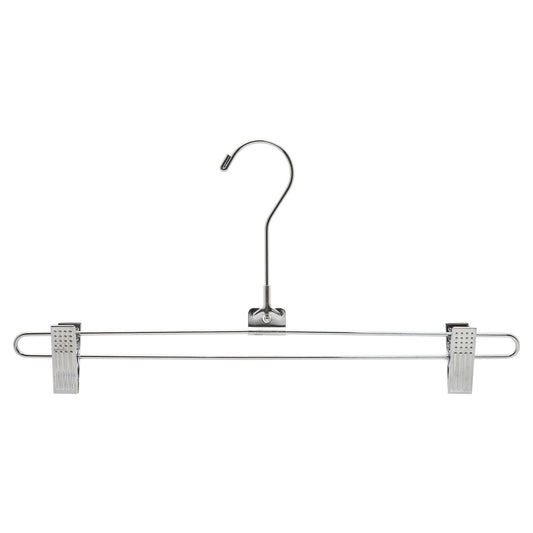 Metal Pant/Skirt Hanger With Clips - 35.5cm X 3.5mm Thick  - (Sold in Bundles of 25/50/100) - Hangersforless