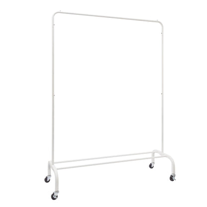Clothes Rack with Extra Thick Rails - White - 60kgs Weight Capacity - Enhanced Metal Base Design & Durable Wheels Sold in 1/3/5