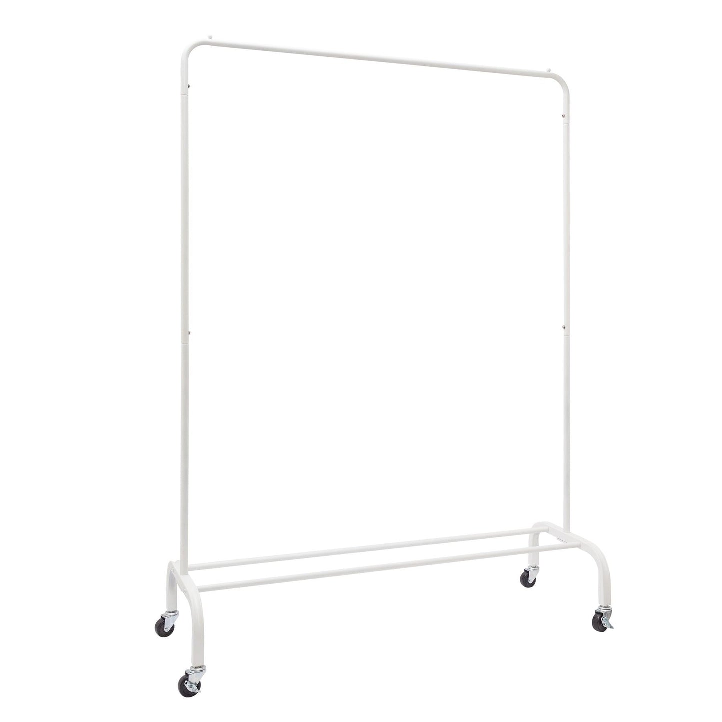 Clothes Rack with Extra Thick Rails - White - 60kgs Weight Capacity - Enhanced Metal Base Design & Durable Wheels Sold in 1/3/5 - Hangersforless