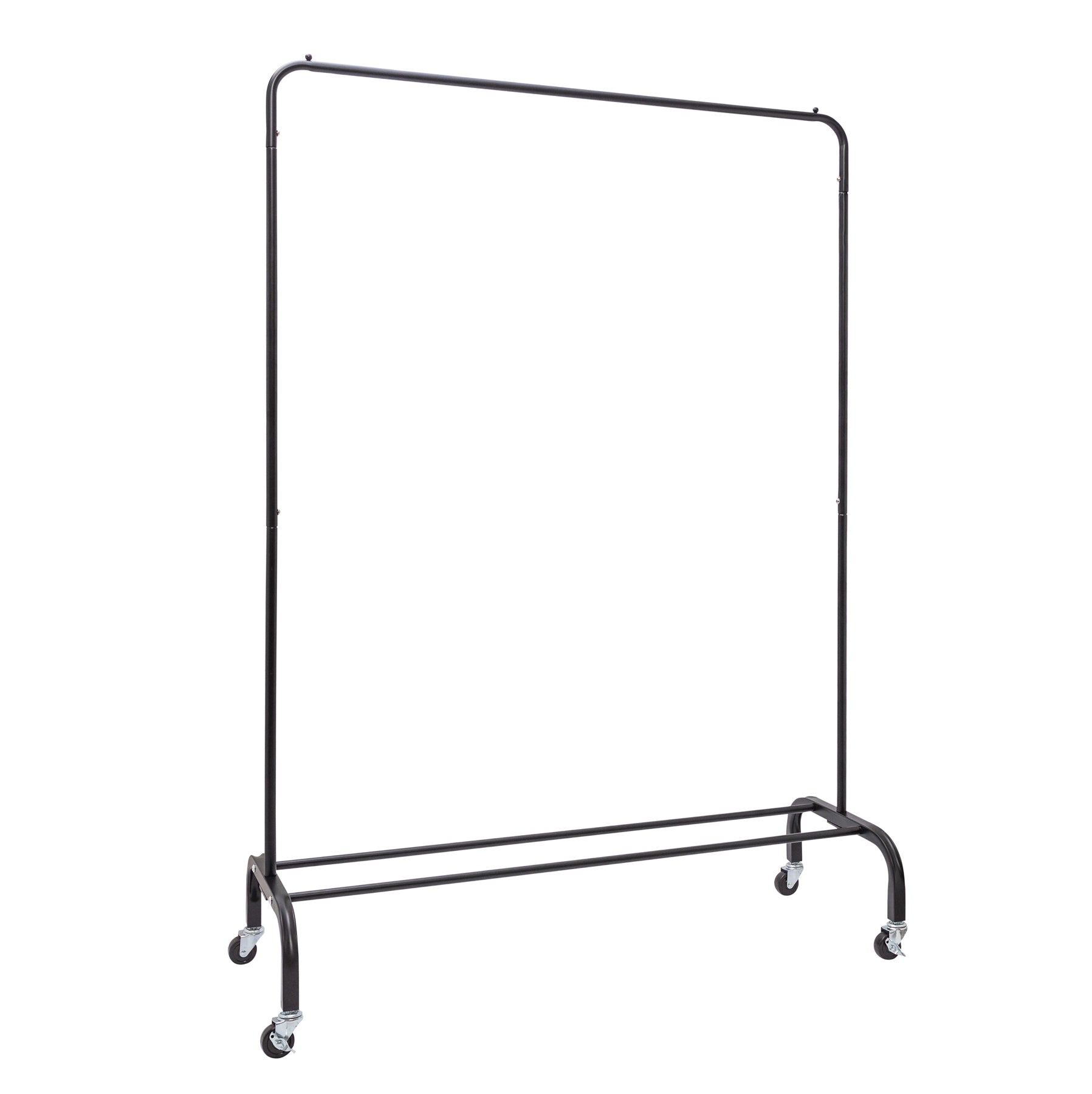 Clothes Rack with Extra Thick Rails - Black - 60kgs Weight Capacity - Enhanced Metal Base Design & Durable Wheels Sold in 1/3/5 - Hangersforless
