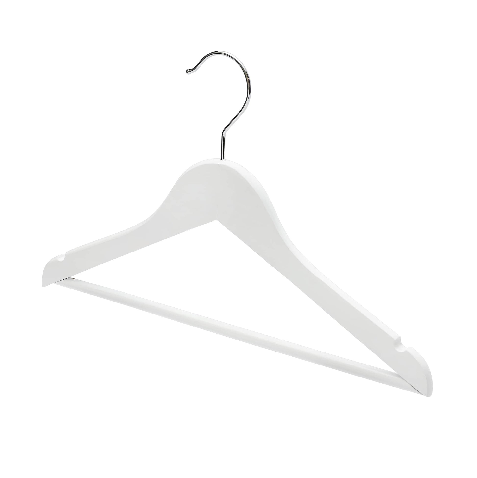 36cm Kid Size White Wood Hanger W/Bar (Sold in Bundles of 25/50/100) - Hangersforless