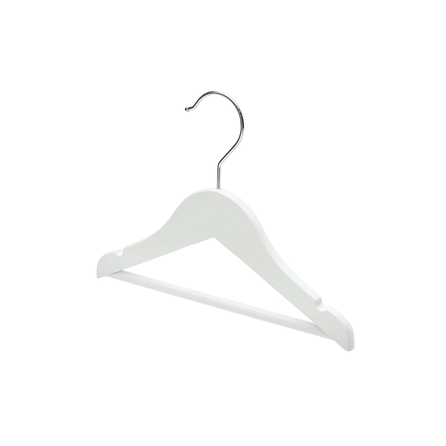 25cm Baby Size White Wood Hanger With Bar (Sold in Bundles of 25/50/100) - Hangersforless