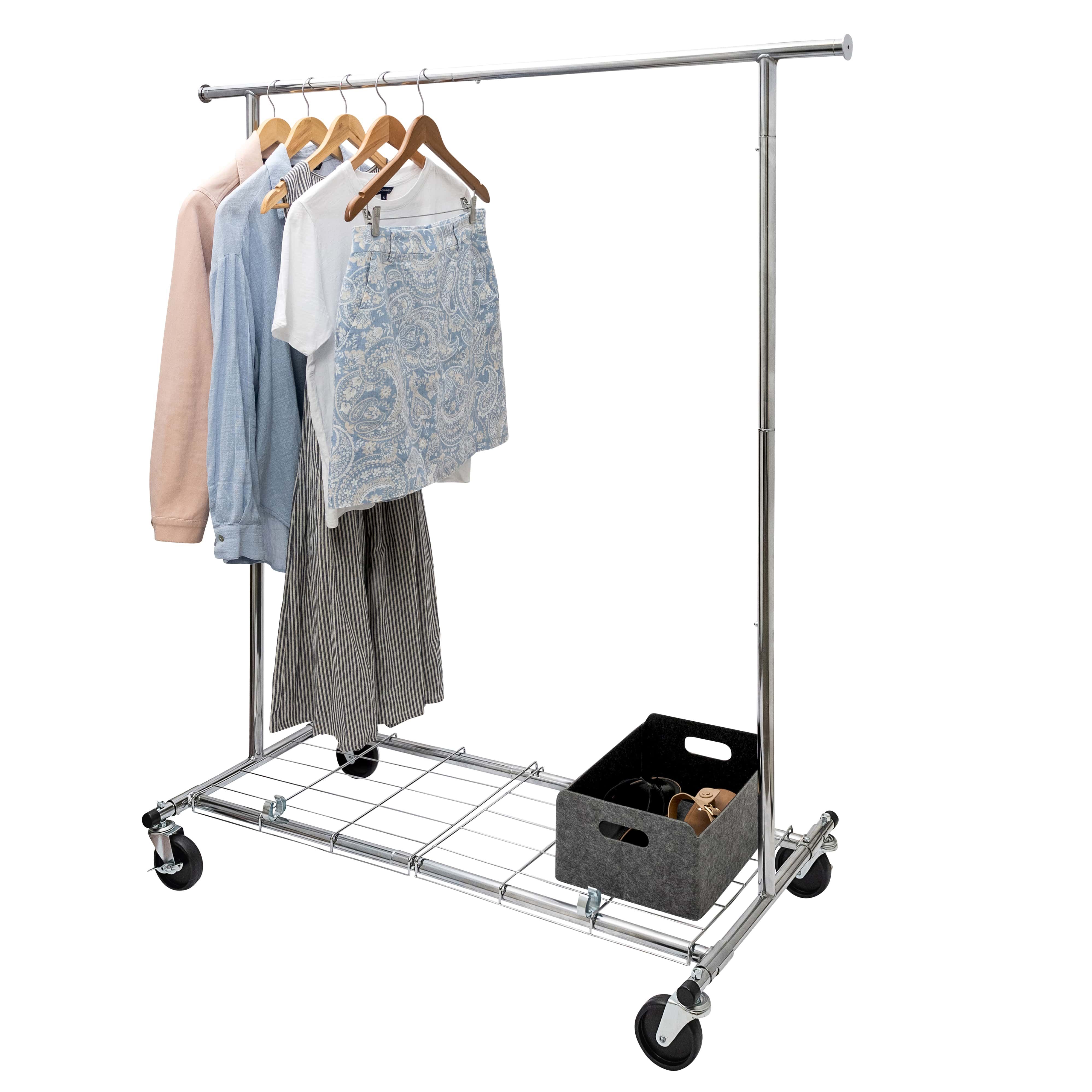 Standard Metal Clothes Rack -100kgs Weight Capacity - Removable Bottom ...